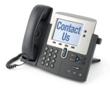 Telephone with Contact Us in display